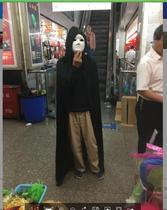 Halloween adult cloak cosmetic dance show deathly cloak Cos black hat double side 1 meter 2 long