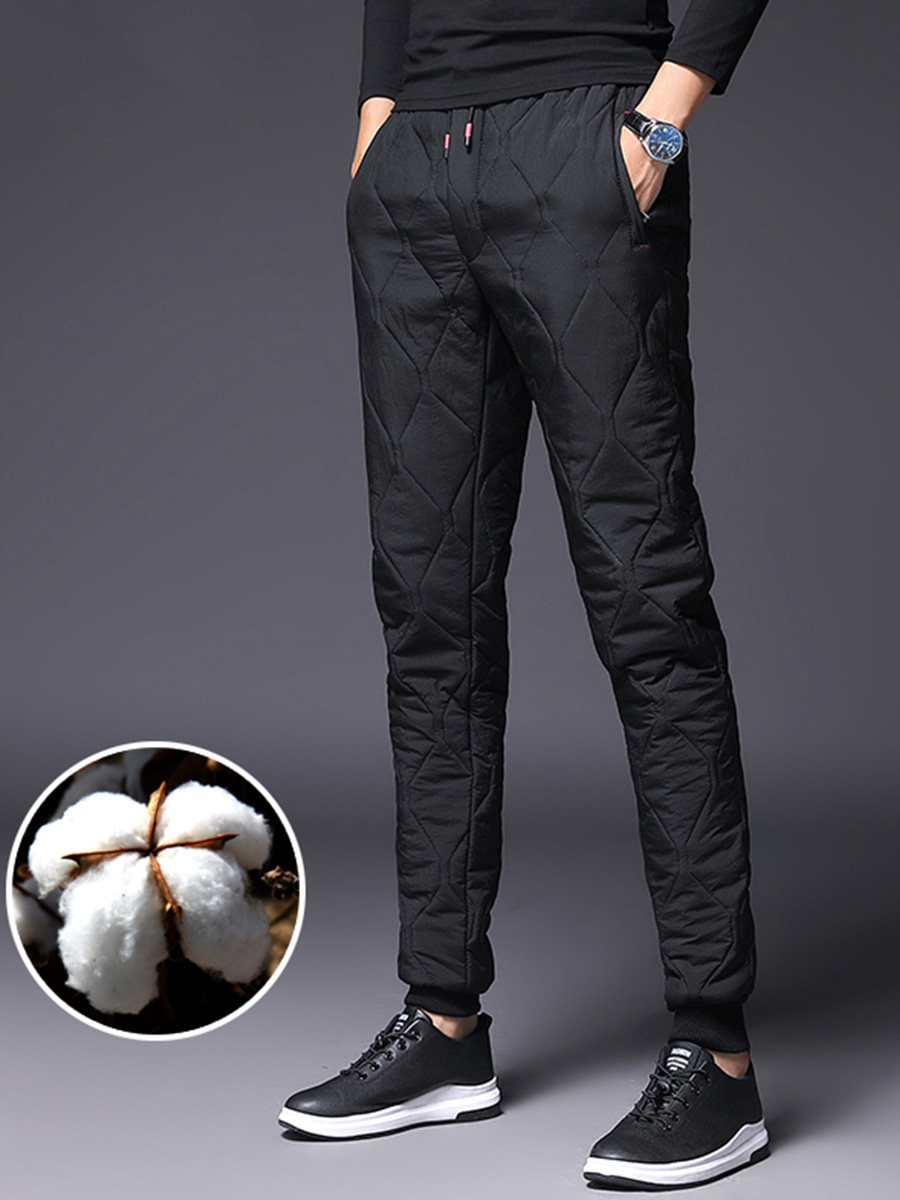 Winter down cotton trousers men's outerwear slim feet casual sports youth men's cotton trousers outdoor warm trousers tide