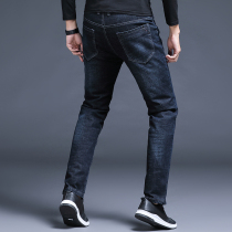 Outdoor denim down pants mens outer wear liner removable slim straight tube thickened high waist mens down cotton pants winter