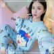 Cộng với nhung ấm áp dễ thương dịch vụ nhà flannel mùa thu và mùa đông mô hình lông cừu san hô hai mảnh phù hợp với đồ ngủ nữ dài tay dày đồ bộ mặc nhà cao cấp