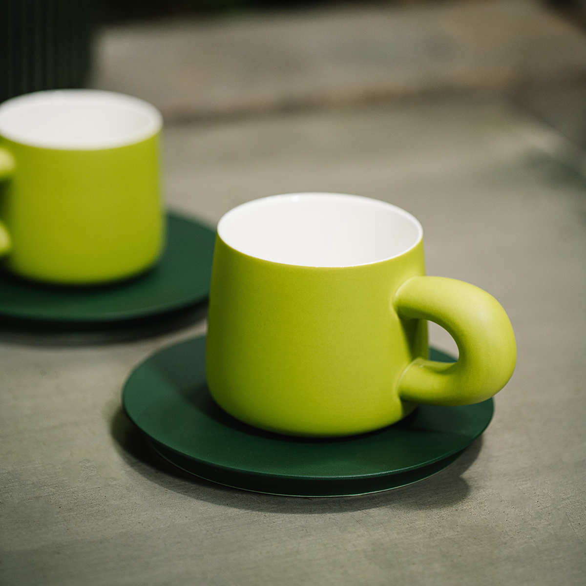 16 open; Ceramic exquisite coffee cup ins style afternoon tea latte card cloth cup set high color value simple