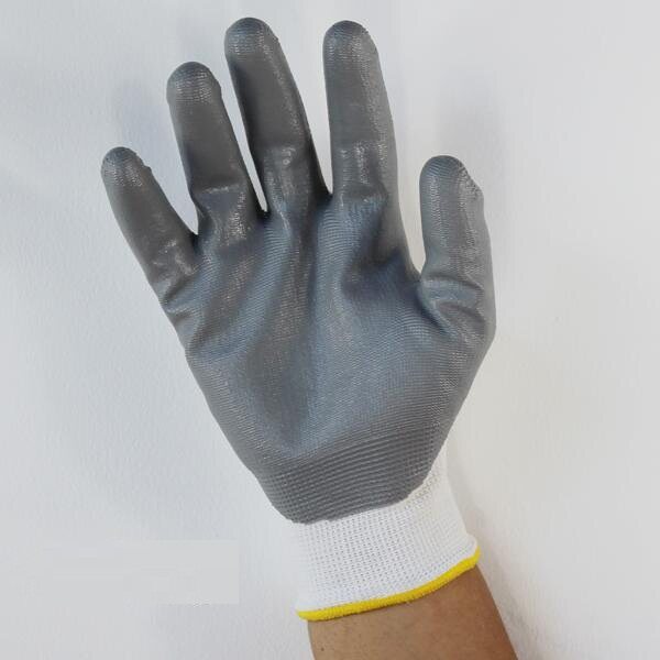 Nylon Dipped Gloves Nitrile Gloves Oil Resistant Stretch Hand Non-Slip Nylon Nitrile Rubberized Gloves