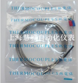 M6 screw type thermocouple temperature sensor shielded wire K-type E-type J-type 2 meters Shanghai Huiya Instrument