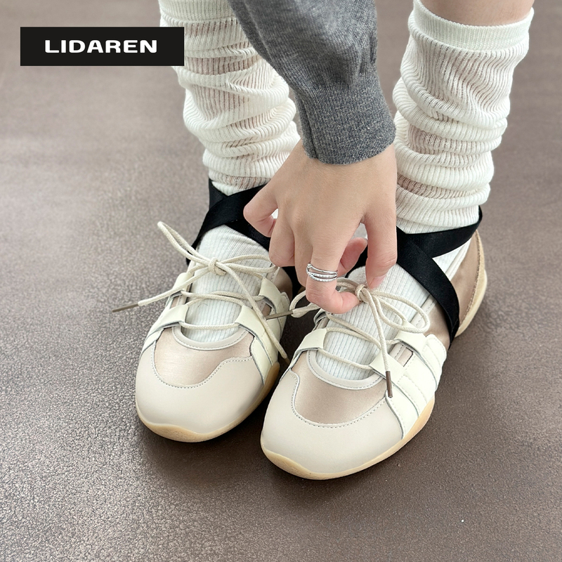 Li Daren ~ 4cm Height-Increasing Cross-Strap Ballet Shoes for Women 2026 New Casual Sandals Shallow Mary Jane Shoes