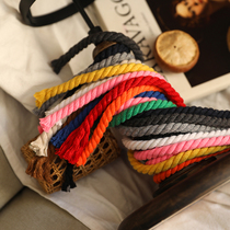 Handmade Hemp Flower Binding Rope Drawing Rope Pull Rope Bunching Rope Decorative Rope DIY Accessories Three Strands Colorful Coarse Pure Cotton Rope