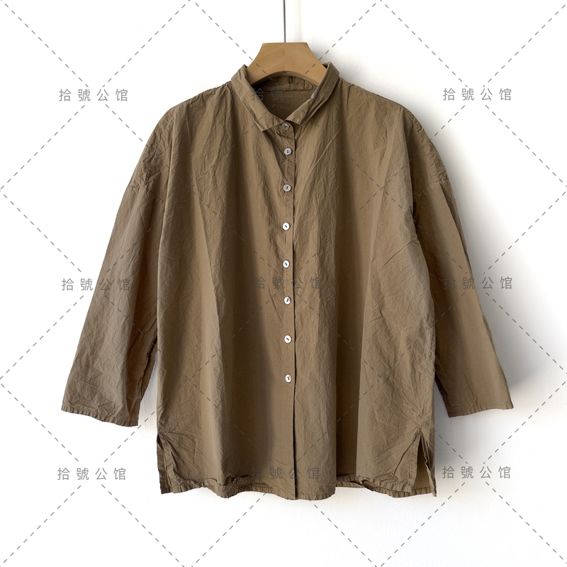 Italian Craftsman's Natural Style Cloud Air Zero Restraint + Quick-Drying Paper Cotton Loose Fit Lapel Shirt