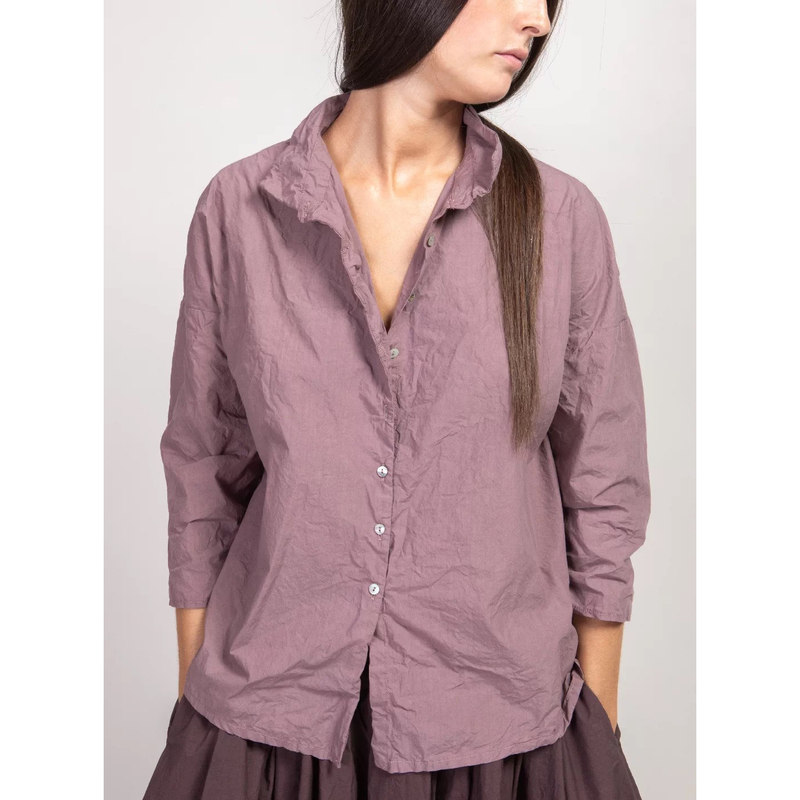 Italian Artisan Natural Series Cloud Air Zero Restraint + Quick-Dry Paper Cotton Loose Fit Lapel Shirt