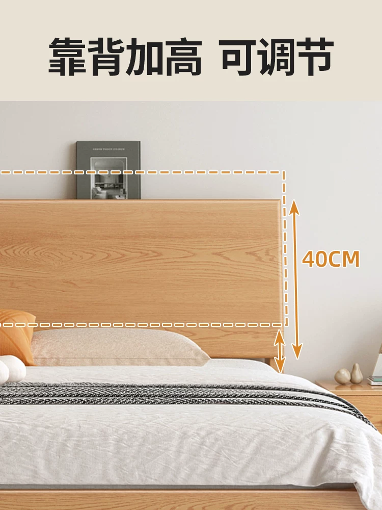 Все из массива solid wood кровать современная и простая 1.8м двуспальная кровать 1.5м дом древесина кровать аренда комната 1.2м односпальная кровать рама
