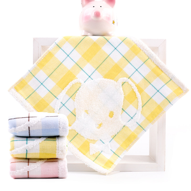 Pure cotton cloth small square towel children baby wash face and wipe mouth square towel soft hanging kindergarten small square towel