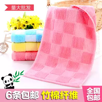 Bamboo fiber cartoon baby children's towel Bamboo cotton beauty face wash rectangular baby small towel thick, soft, absorbent and batchable