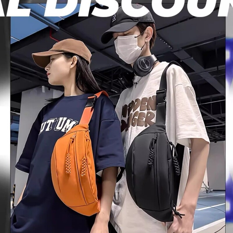 Trendy Niche Fashion Sports Chest Bag for Women, Simple Large-Capacity Casual Versatile Shoulder Bag, Crossbody Bag, Small Waist Bag for Men