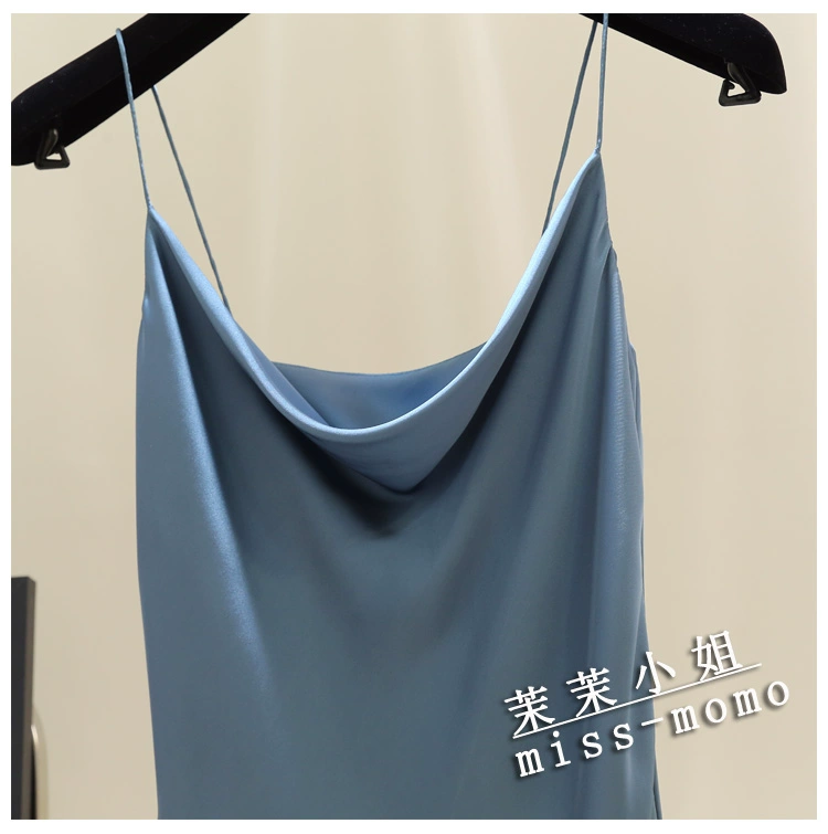 Mùa thu Slim mặc ngoài hàng đầu gợi cảm của phụ nữ đống cọc với áo yếm đôi satin áo nữ