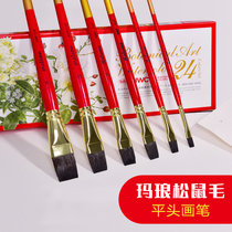 Malang flat head squirrel hair red fat man watercolor brush watercolor paint student art painting small row pen brush