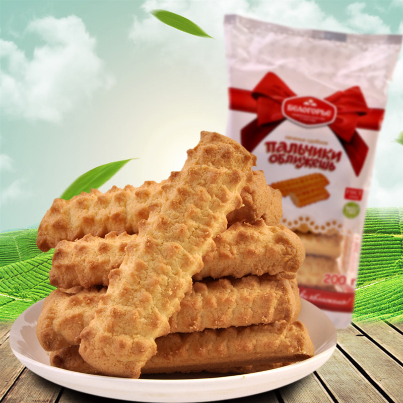 Russian original imported red ribbon corn crisp finger crisp biscuits children's baby casual snacks