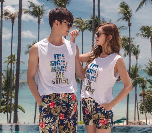 Phá vỡ giải phóng mặt bằng quần mùa xuân nóng quần nam nhanh khô lỏng người yêu kích thước lớn với năm điểm quần bơi ngắn phụ nữ kỳ nghỉ góc phẳng - Quần bãi biển quần đi biển tập the	
