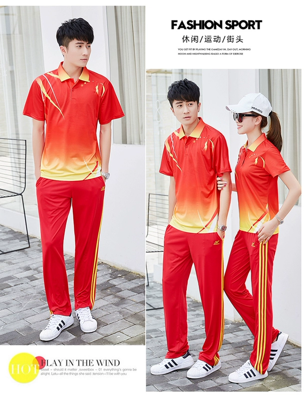 Bộ đồ tập thể dục trong mơ mùa hè phù hợp với bộ đồ thể thao tay ngắn thứ chín bộ trang phục khiêu vũ vuông trung niên nữ quần áo bóng mềm - Thể thao sau