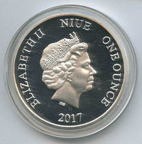 2017 Niue Elizabeth II Statue One Ounce Silver Seal