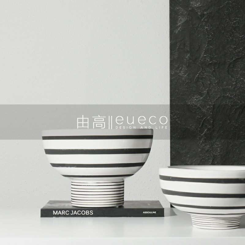 Minimalist modern ceramic streaks fruit pan Fruit Basin Tabletop Pendulum table Dining Room Tea Tray Containing Trays Soft Adornment