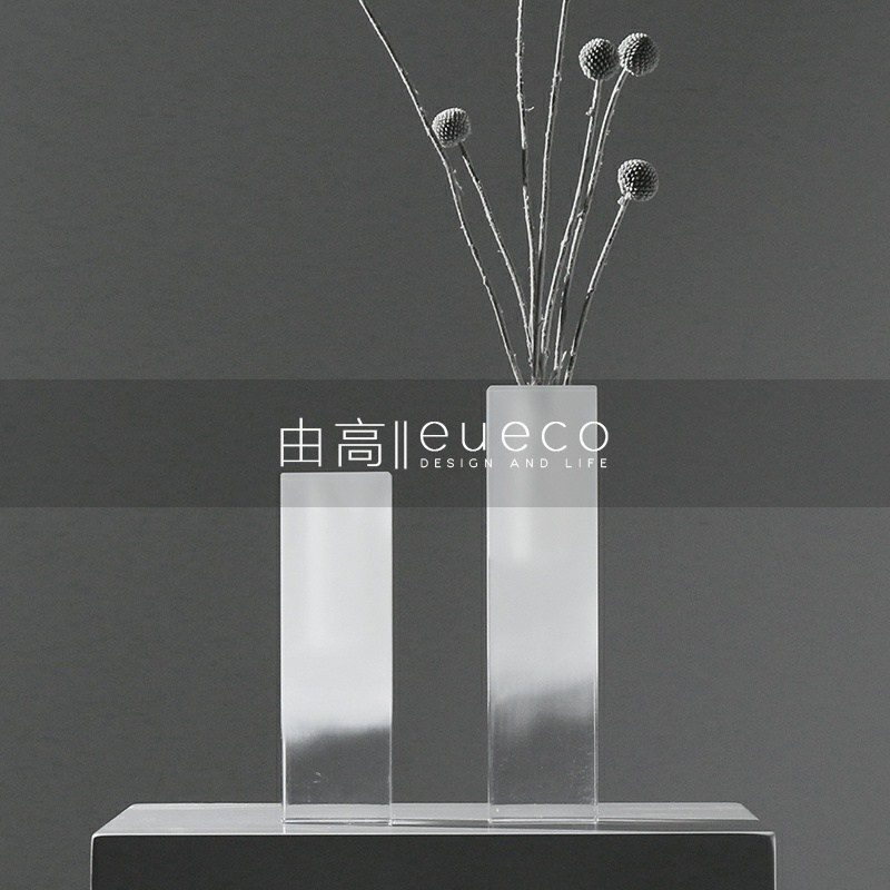 Extremely Minimalist Modern Acrylic Vase Home Soft Adornment Prototype room Room Exhibition Hall Book Room Tabletop Flower Arrangement Instrumental Swing