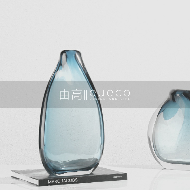 Extremely Minimalist Modern Glass Vase Home Soft Adornment Prototype Room room Dining Room Table Noodle Flower Arranger Art Pendulum