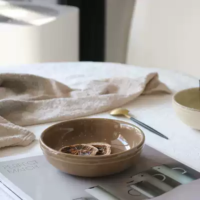 Simple solid color Nordic ins6 inch dish dish American dessert dish Western tableware deep dish ceramic bone dish seasoning dish