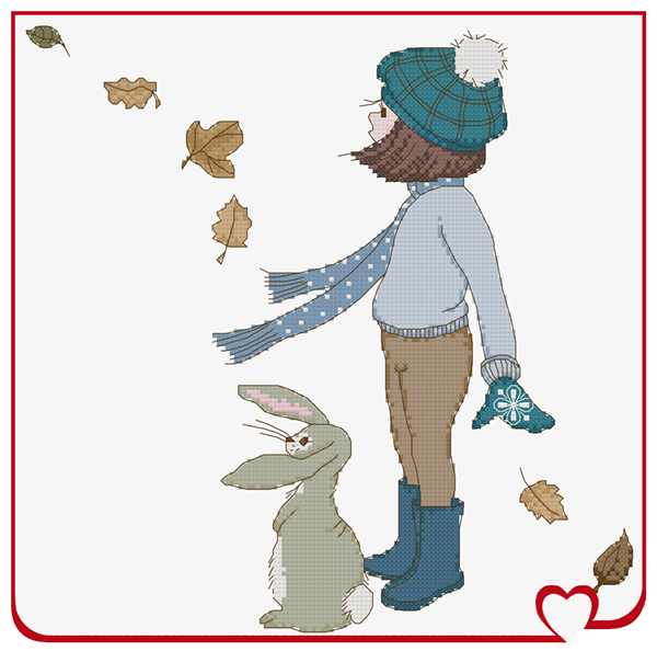 Belle Boo-Autumn Wind and Falling Leaf Paper Embroidery 4 pages 128g Color spray cans paper Print