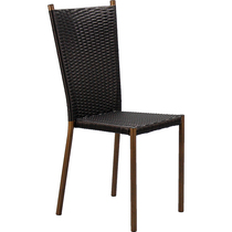  Simple high backrest low back chair Black computer chair iron frame Modern hotel dining chair wrought iron complete metal rattan chair