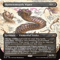 (Planeswalkers) BLB Extra Card Borderless and Artifacts Secret Rare English Foil Rotten-mouthed Viper 290