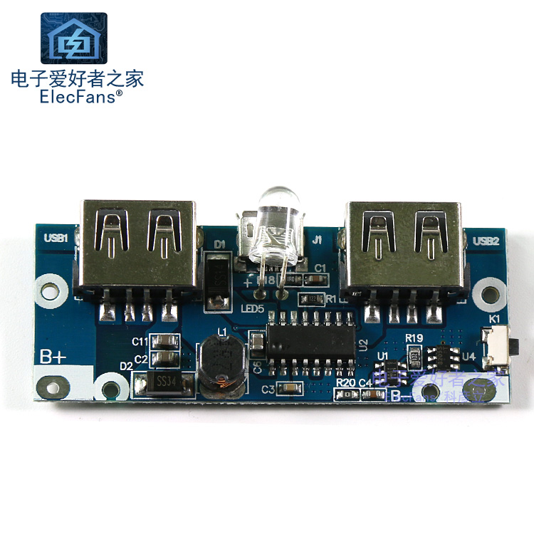 Mobile charging module dual USB output charging mobile phone battery Power bank boost 18650 circuit PCB circuit board