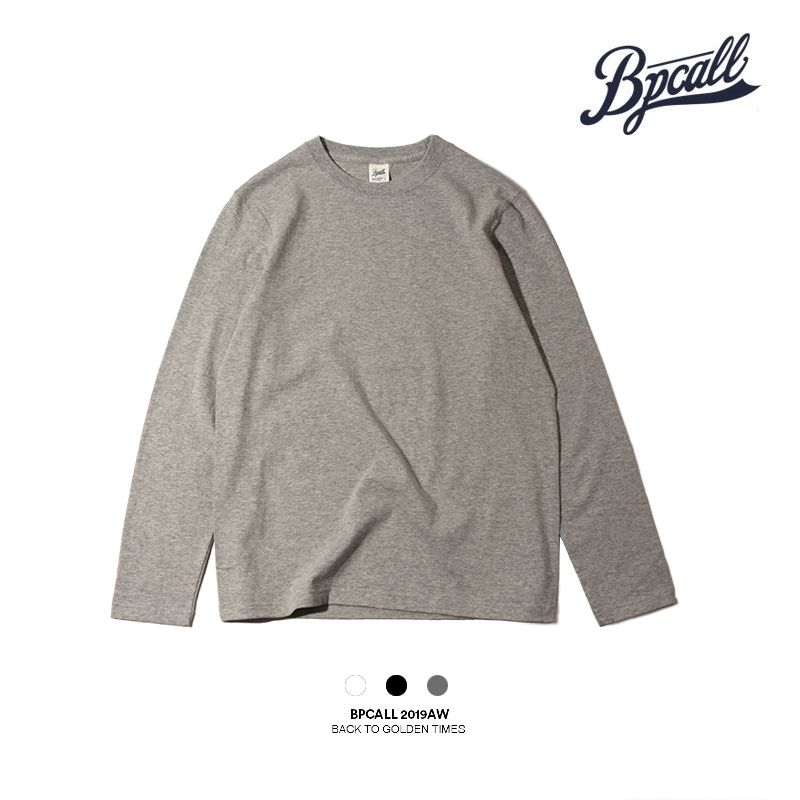 BPCALL 19AW Fall/Winter Japanese Cotton Heavy Thickened Backing Long Sleeve T-Shirt for Men and Women