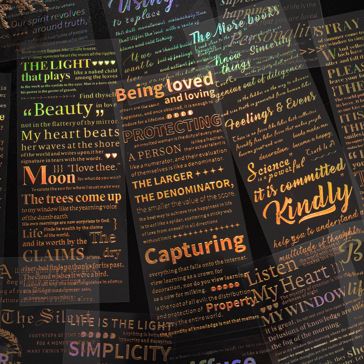 名言金句系列美好的一天烫金英文PET贴纸手帐装饰5张入英文手账评价- 淘宝网