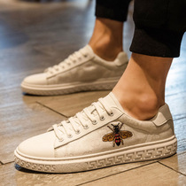 European Standing Tide Spring New Men Little White Shoes Korean Version Tide Board Shoes Little Honeybee Casual Shoes 100 Hitch Shoes Man