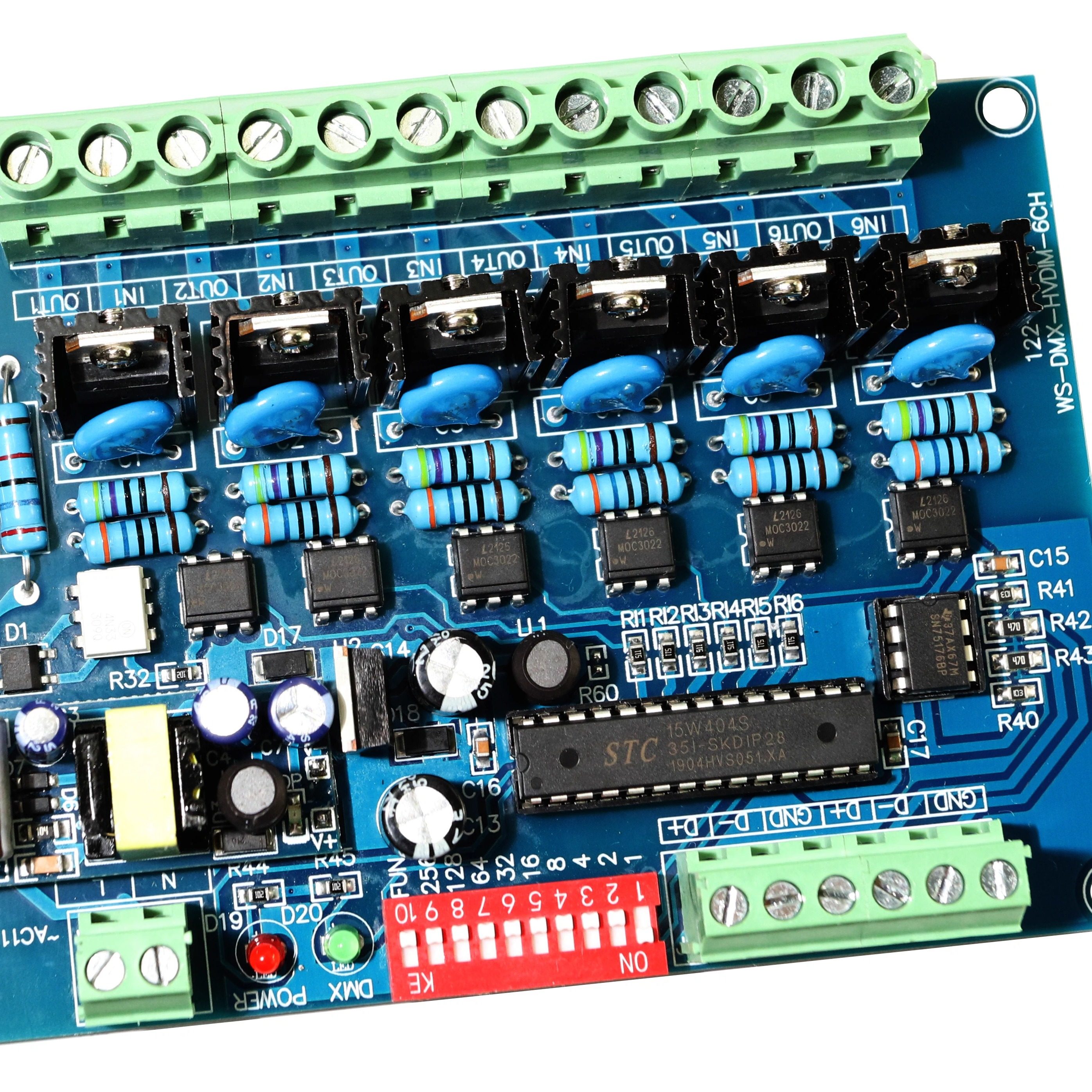 6-канальный dmx512, 220 В, затемняющий лампу SCR, затемняющий цифровую кремниевую коробку, высоковольтный диммер лампы накаливания