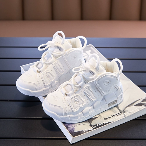 Детская спортивная обувь, белая обувь, высокая баскетбольная обувь для отдыха для мальчиков, осенняя