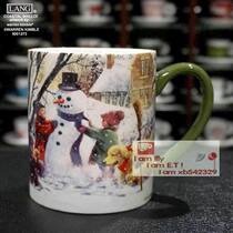Foreign trade boutique LANG mug Christmas American mark painted snowman coffee cup hand cup 51
