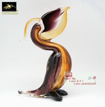 Wonderful glass gifts Glass albatross bookcase jewelry Purple gold Albatross glass ornaments