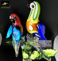 Wonderful glazed glaze ornaments boutique ornaments bookcase glaze gifts colorful branches glazed parrots