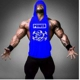 Áo thể dục cotton thể thao vest trùm đầu sâu vest vai đào tạo thể thao từ mồ hôi vest lỏng lẻo quần áo nam và nữ