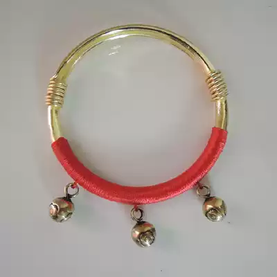 High quality brass bracelet new round bracelet with 3 small pendant hand Ring red thread woven handmade jewelry