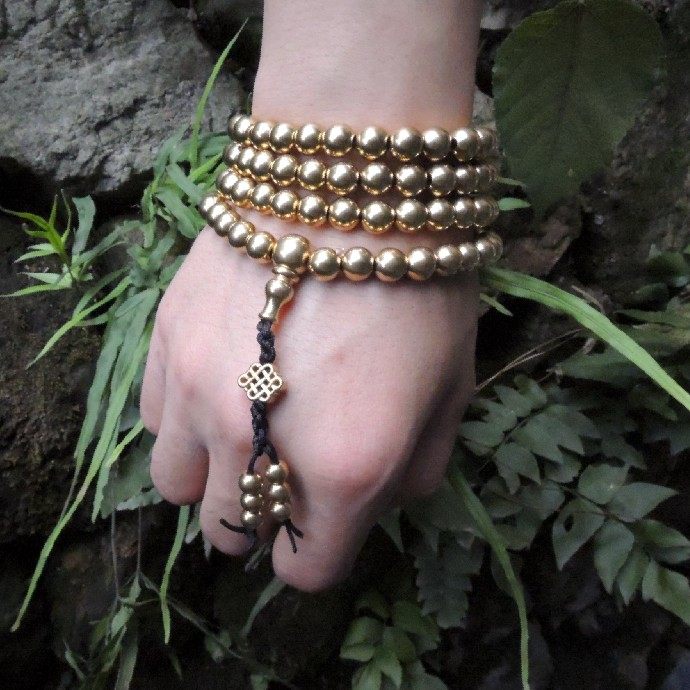 Brass Buddha Beards 108 bracelet chains Hanging Solid Buddha Pearl Bearl feels good weight and beautiful and generous