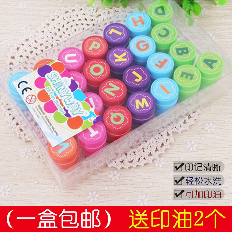 Cartoon cute toy seal 26 letter seal princess seal pirate animal pattern stamp baby reward