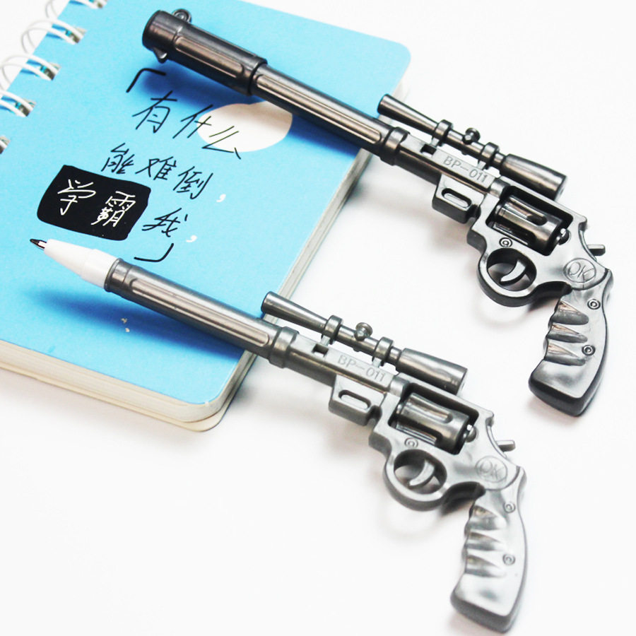 Korean creative stationery through firing line ballpoint pen pistol model ballpoint pen toy gun pen student prize