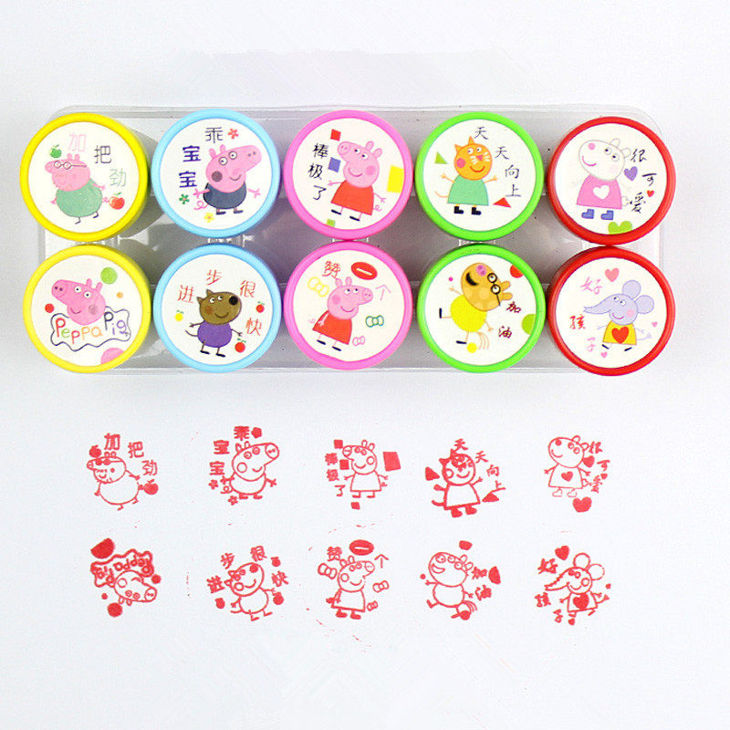 Cartoon Children Small Pig Pattern Petch Seal Princess Digital Ottman Seal Kindergarten Toddler Toys Reward