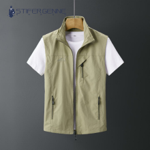 STIFER GENNE Ice Silk Tank Top for Men's Summer Refreshing and Breathable Outdoor Casual Men's Sleeveless Jacket Vest