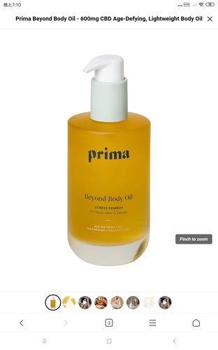 Cbd md, успокаивающее масло для тела с розой в составе, плоды шиповника, 177 мл