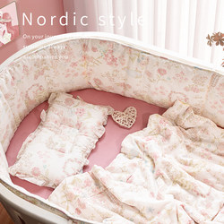 Baby Crib Fence Soft Padding Breathable Anti-Collision Strip Children's One-Piece Bed Fence Splicing Bed Protection Cloth Baby Barrier