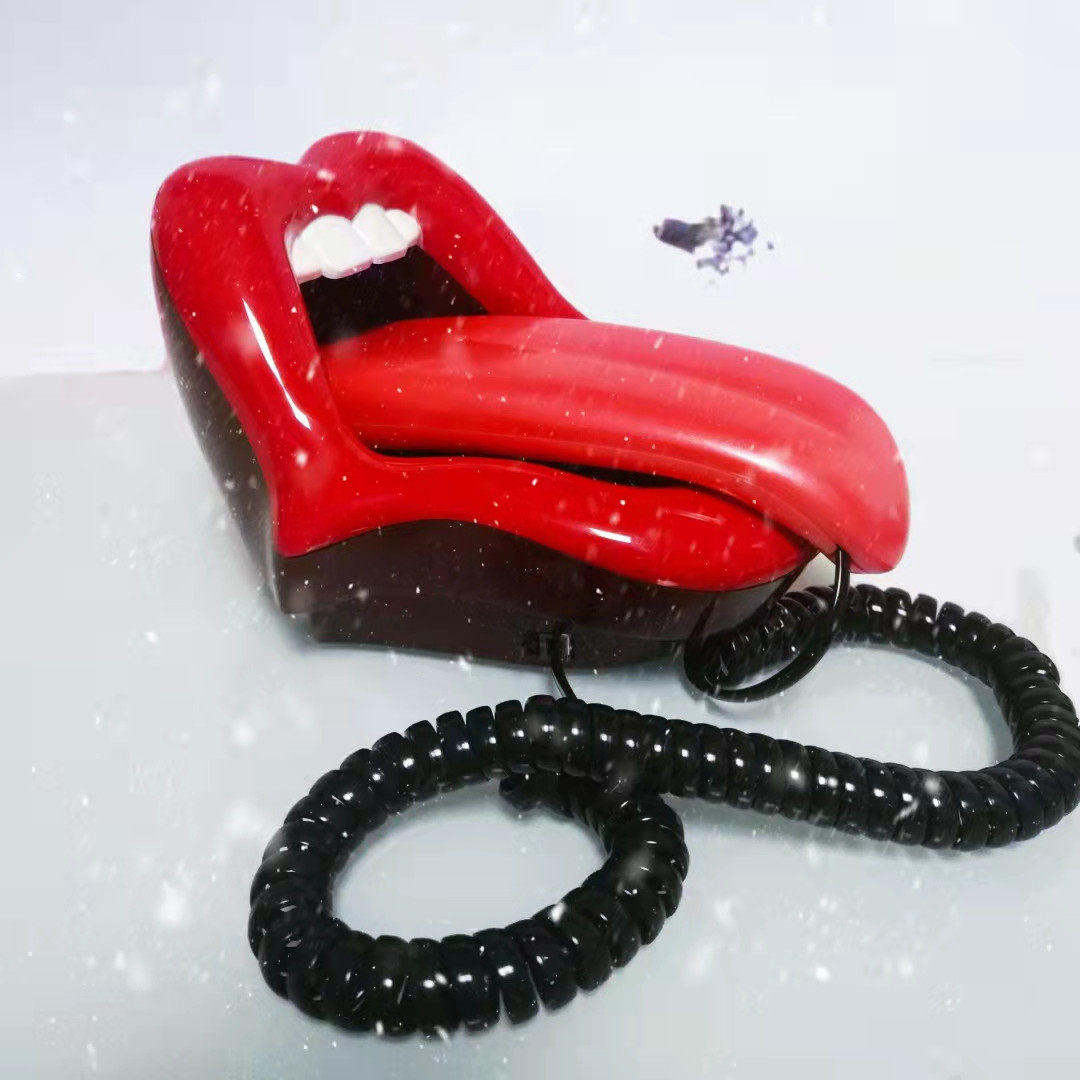 Creative mouth phone sexy lips landline long tongue rope machine personality fashion new strange wired phone