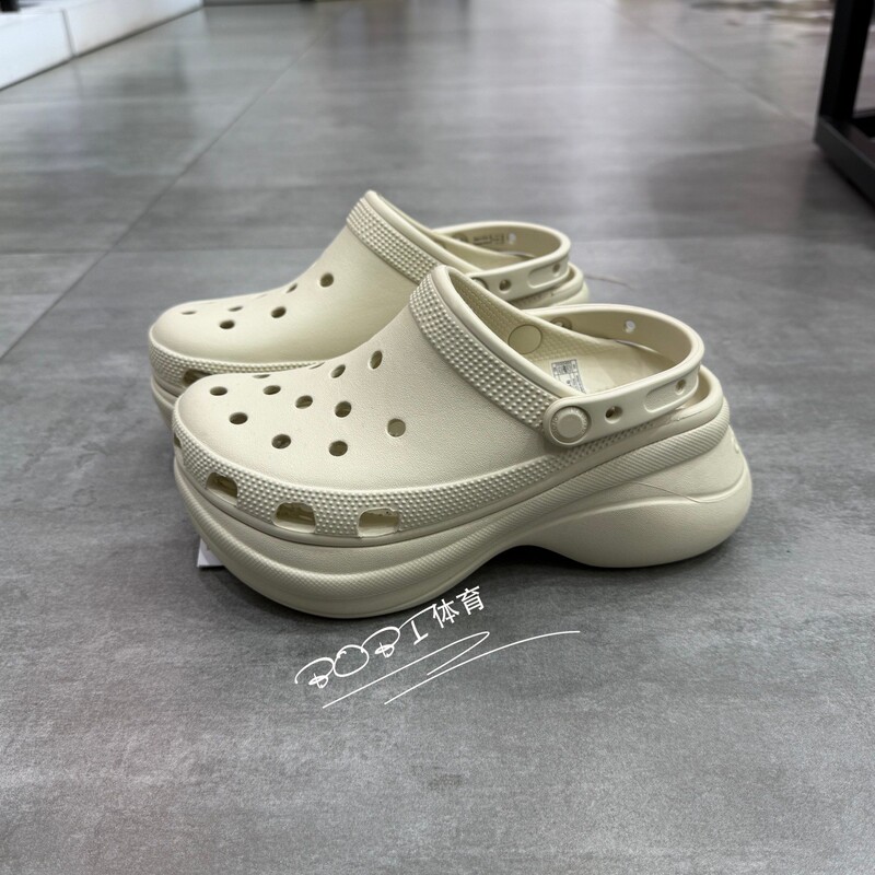Crocs Crocs Brand Perforated Shoes, Women's Shoes, Same Style as Yang Mi, Thick-Soled Height-Increasing Sandals, Beach Shoes 206302
