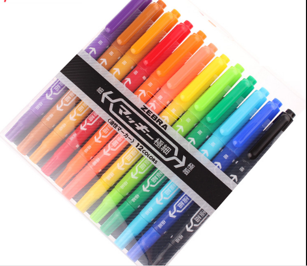 Japanese Zebra 12 Color color small double-headed note pen oily pen color oily pen MC12C