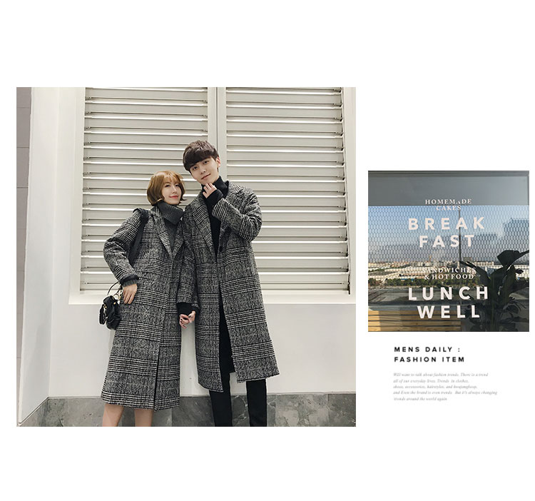 Mùa đông cộng với áo khoác len dày cotton đôi áo gió chất liệu ngàn chim tartan áo len dài phần DY01P120 mẫu áo khoác nam đẹp 2021